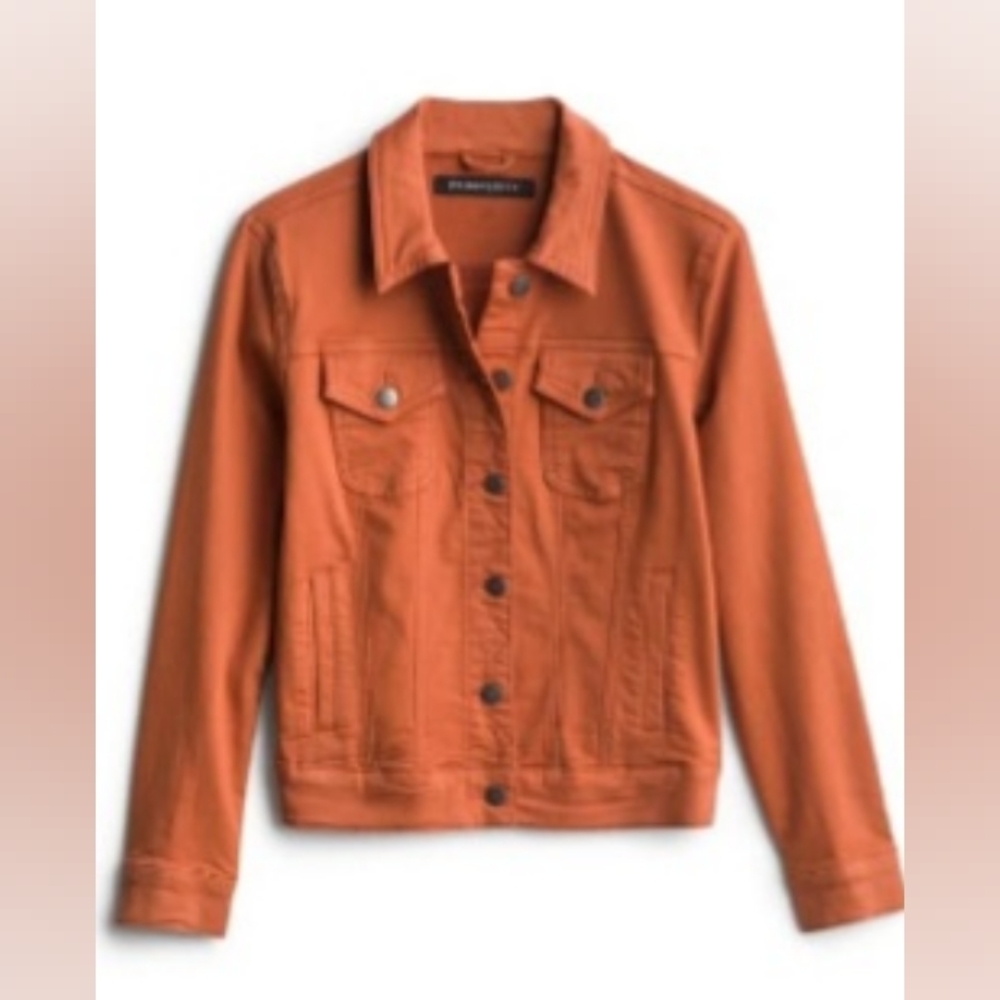 Stylish Orange Denim Jacket for Women